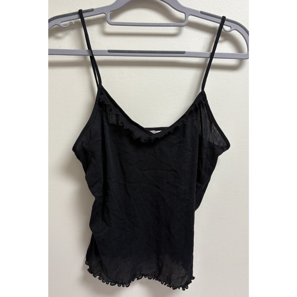 Vintage Victorias Secret Black Nylon Camisole Tank Top Y2K Size S
